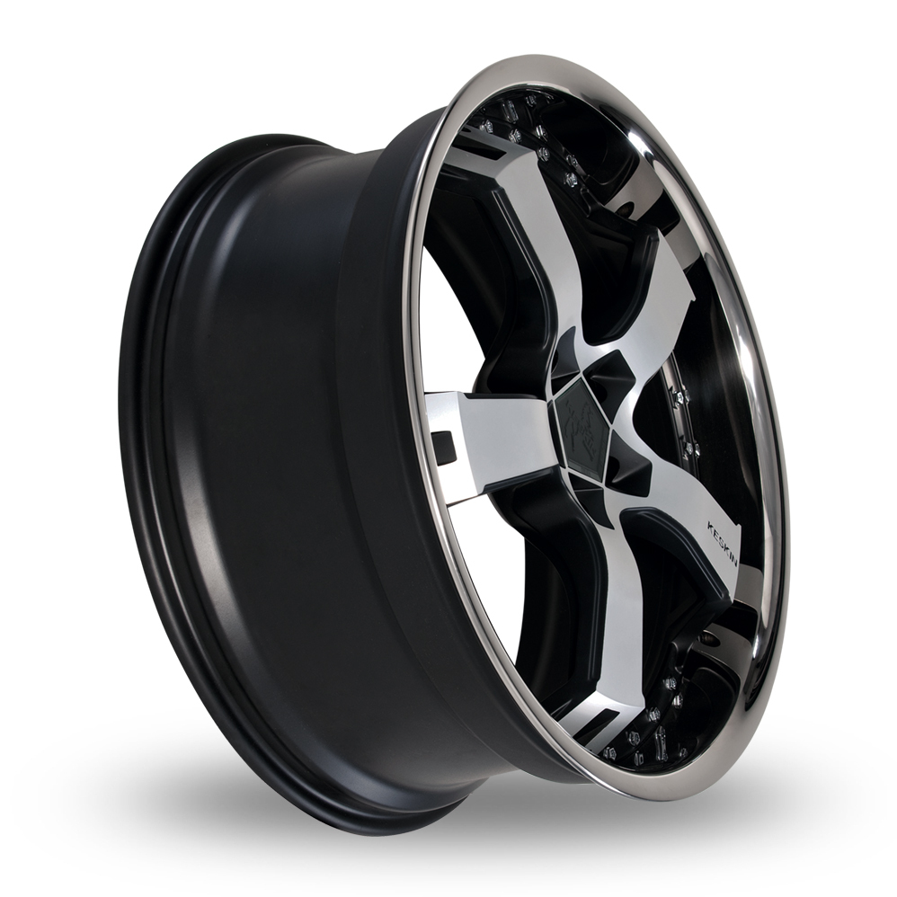 18" Keskin Tuning KT10 Matt Black Polished Steel Lip Alloy Wheels