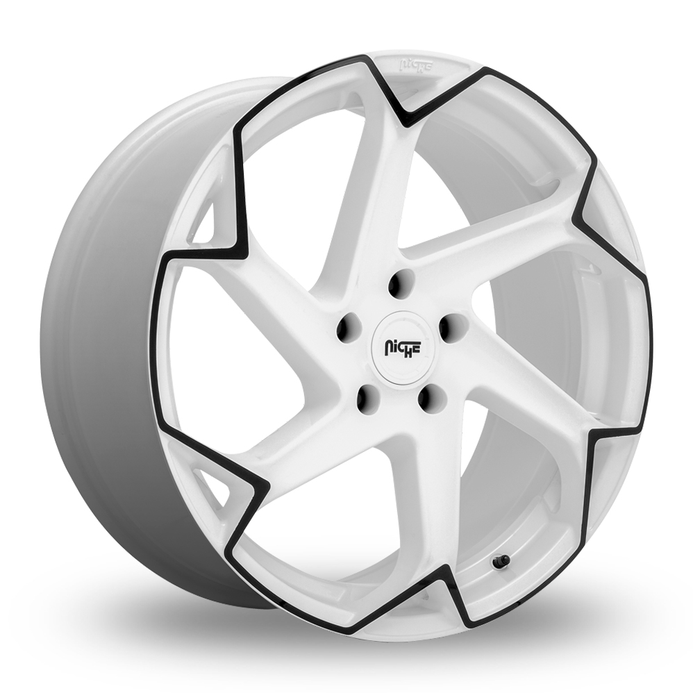 Niche M257 Flash (USA Warehouse) Gloss White With Black Alloy Wheels