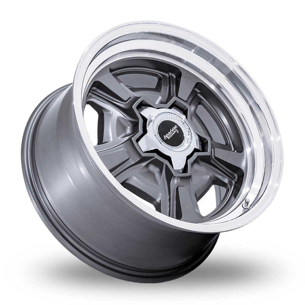 22" American Racing Vintage VN517 Marauder Anthracite With Diamond Cut Lip Alloy Wheels