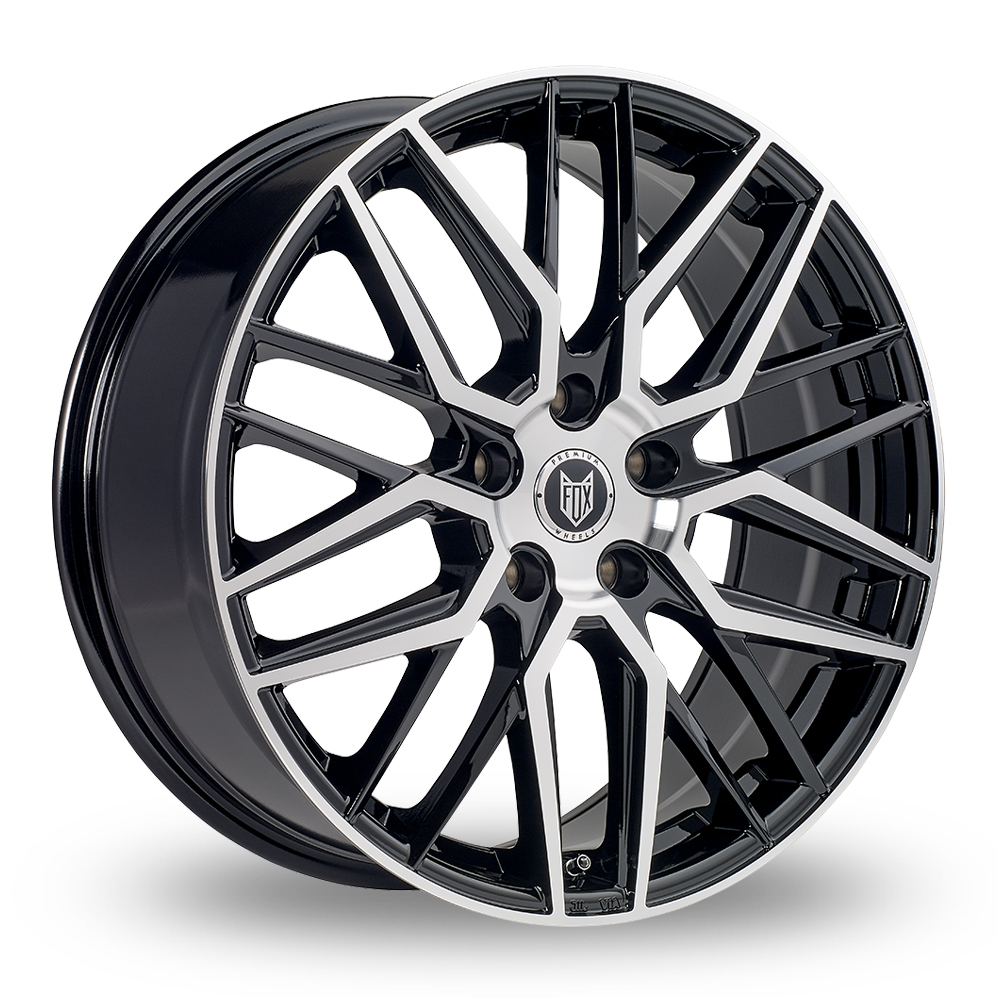 7x17 5x112 ET40 Fox BMAS1 (Black Polish) (66.6cb) (700kg Load) Alloy Wheels