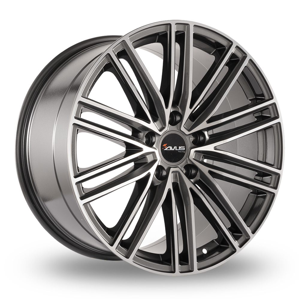 10x20 5x112 ET19 Avus Racing AC-M08 (Anthracite Polished) (66.6cb) (900kg Load) (17.7kg Weight) (Spherical R14 Seat) (H2) (Porsche Cap) (IT) (EAN: 1000000435610) Alloy Wheels