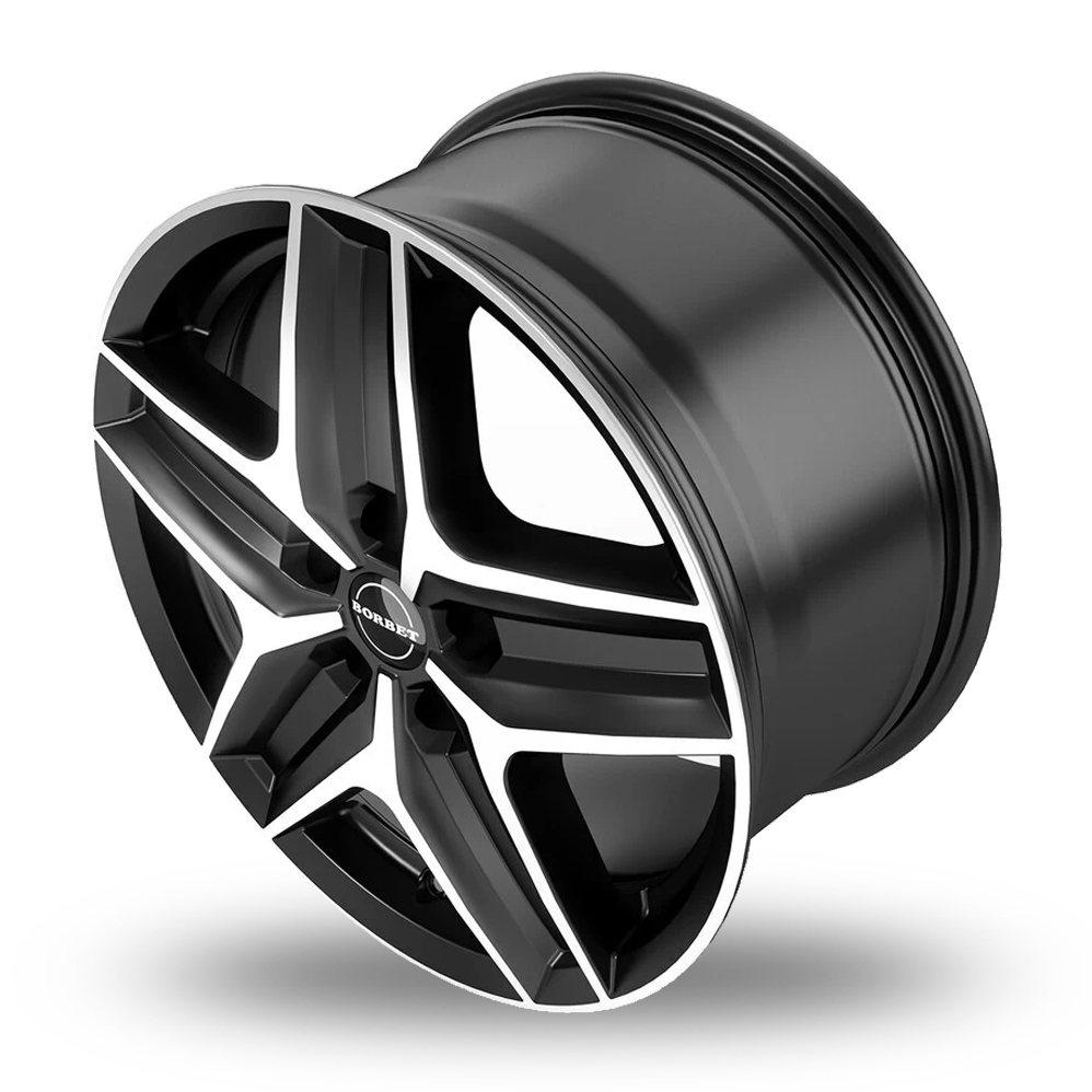 18" Borbet CWZ Matt Black Polished Alloy Wheels