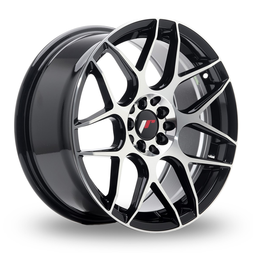 Japan Racing JR18 (7.5x18) Black Machined Face Alloy Wheels