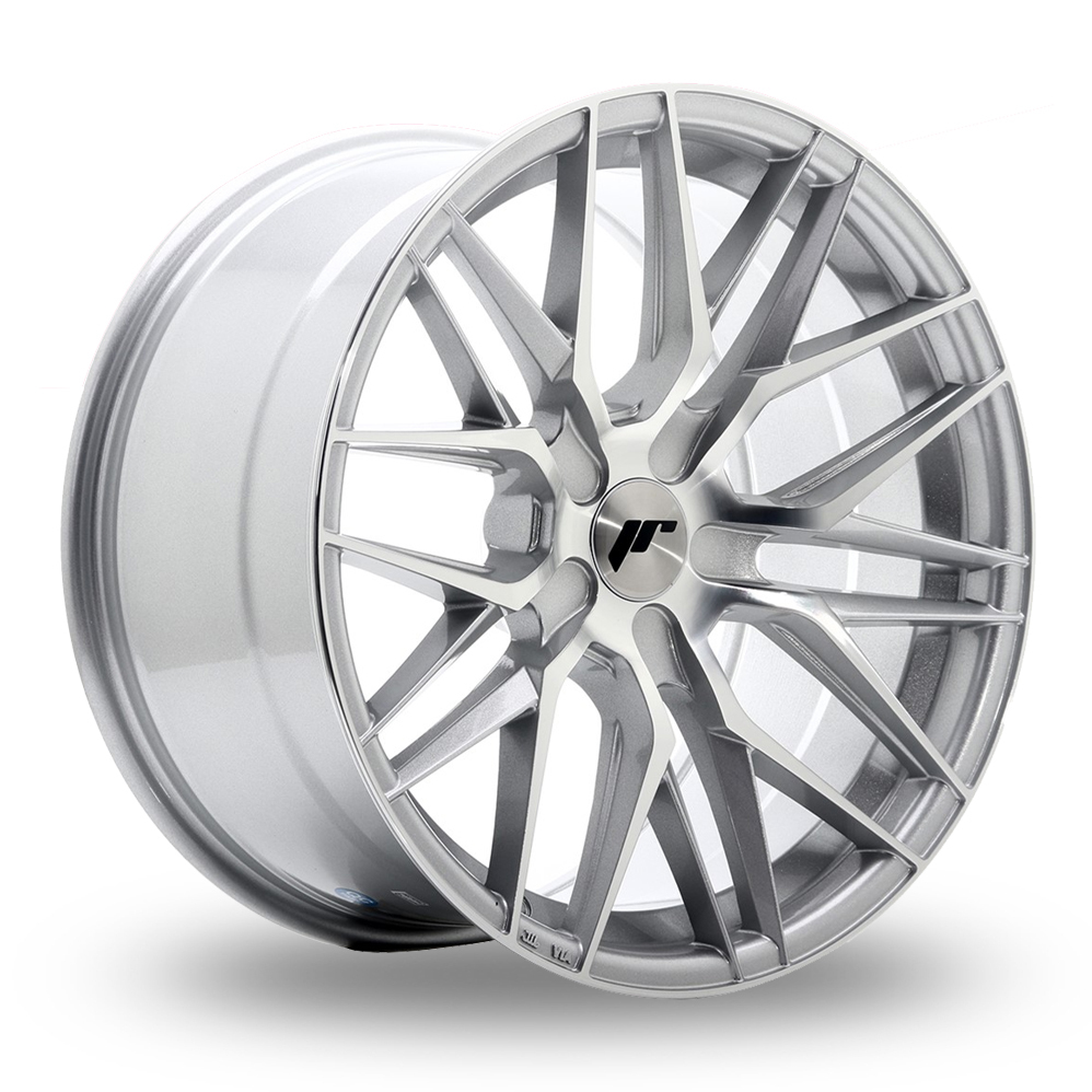 Japan Racing JR28 (9.5x18) (Custom Fitment) Silver Machined Face Alloy Wheels