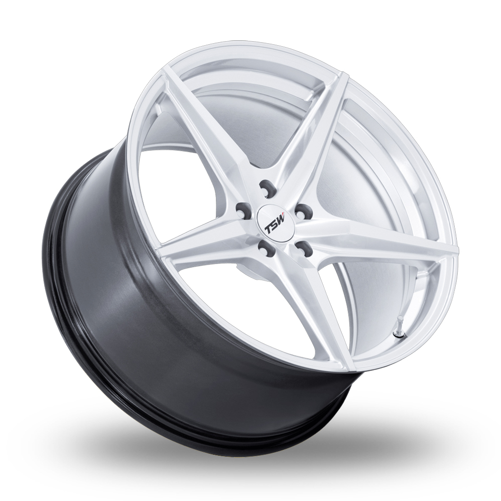 18" TSW TW007 Esprit (USA Warehouse) Hyper Silver Polished Alloy Wheels