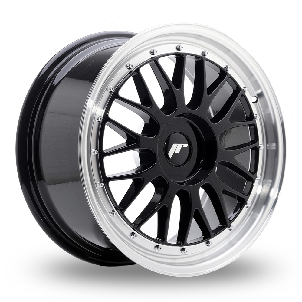Japan Racing JR23 (9.5x18) (Custom Fitment) Gloss Black Machined Lip Alloy Wheels