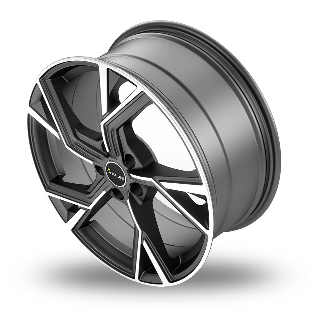 20" Avus Racing AF20 Matt Anthracite Polished Alloy Wheels