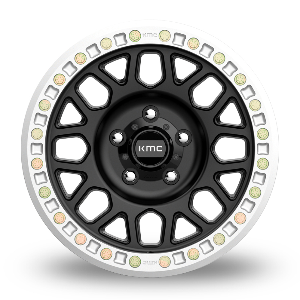 17" KMC KM234 Grenade Desert Beadlock Satin Black Alloy Wheels