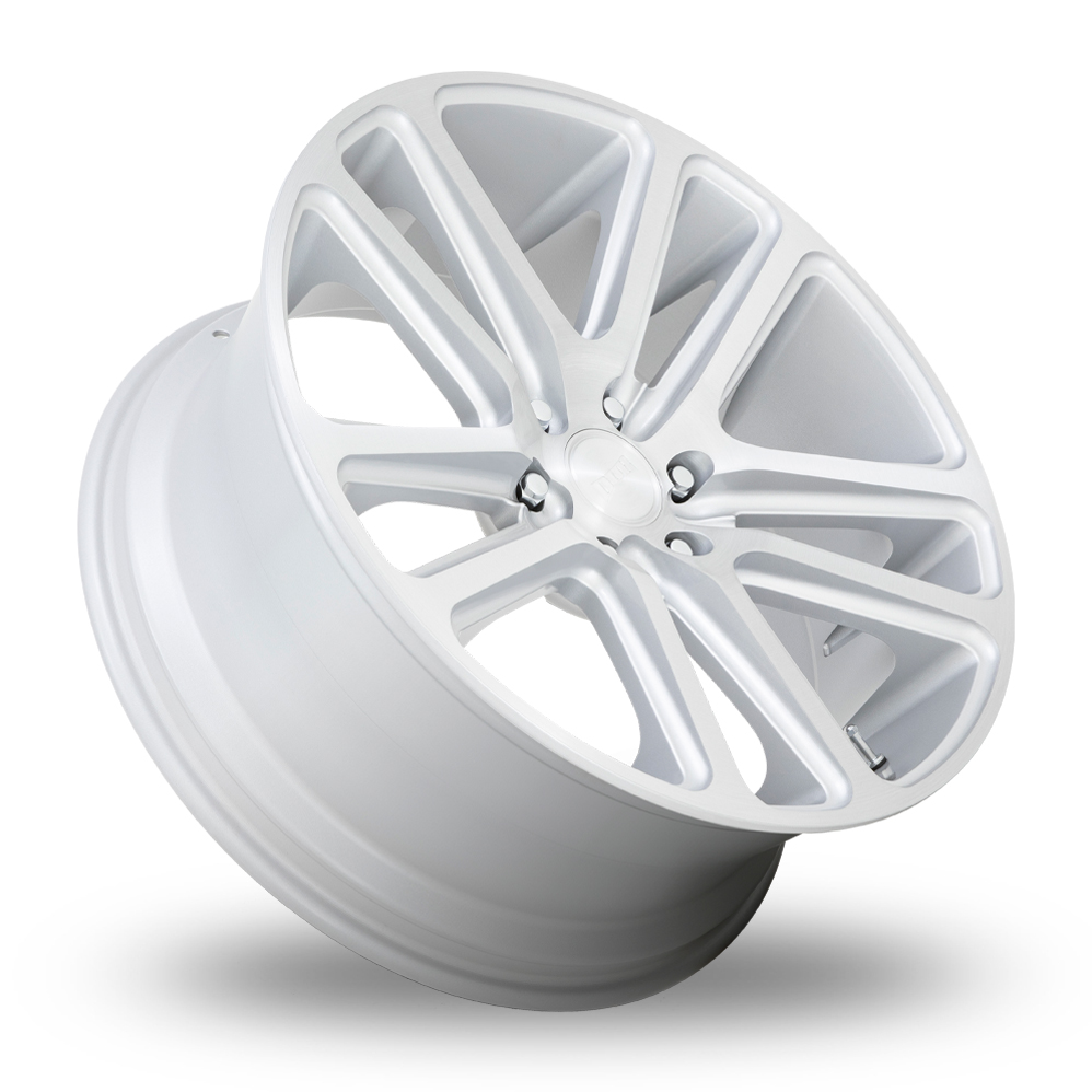 22" DUB S257 Flex Gloss Silver Brushed Face Alloy Wheels