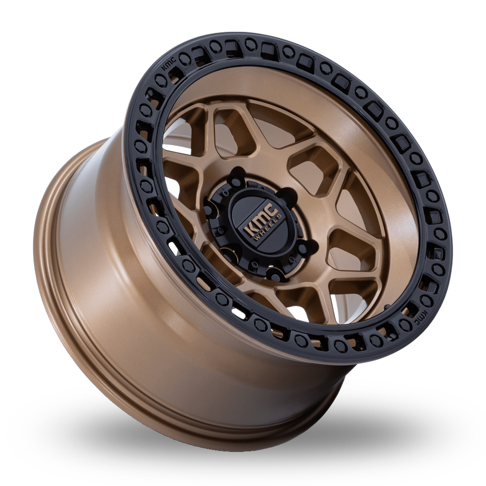 17" KMC KM553 Torx Matte Bronze With Gloss Black Lip Alloy Wheels
