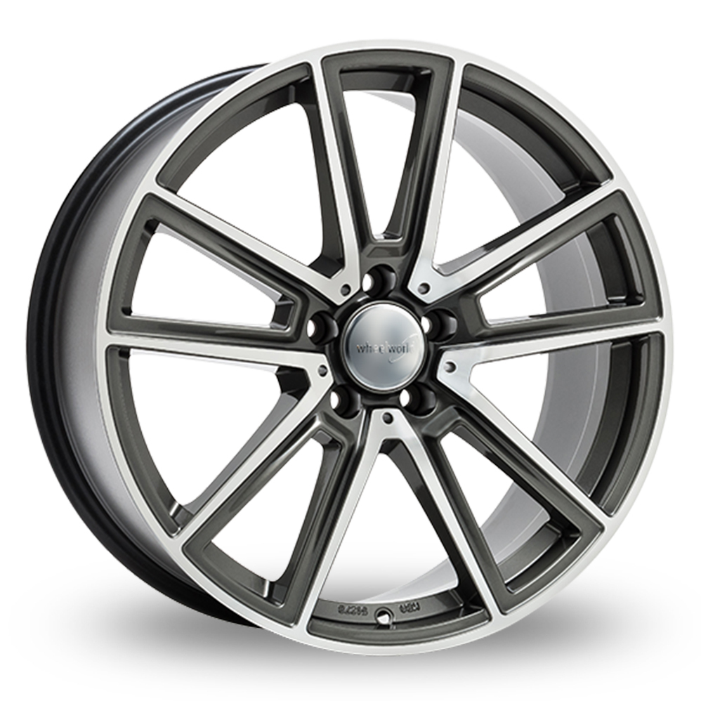 18" Wheelworld WH30 Daytona Grey Polished Alloy Wheels