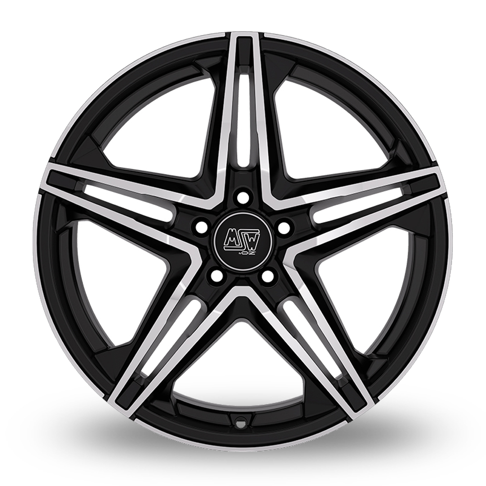 18" MSW (by OZ) 31 Gloss Black Polished Alloy Wheels