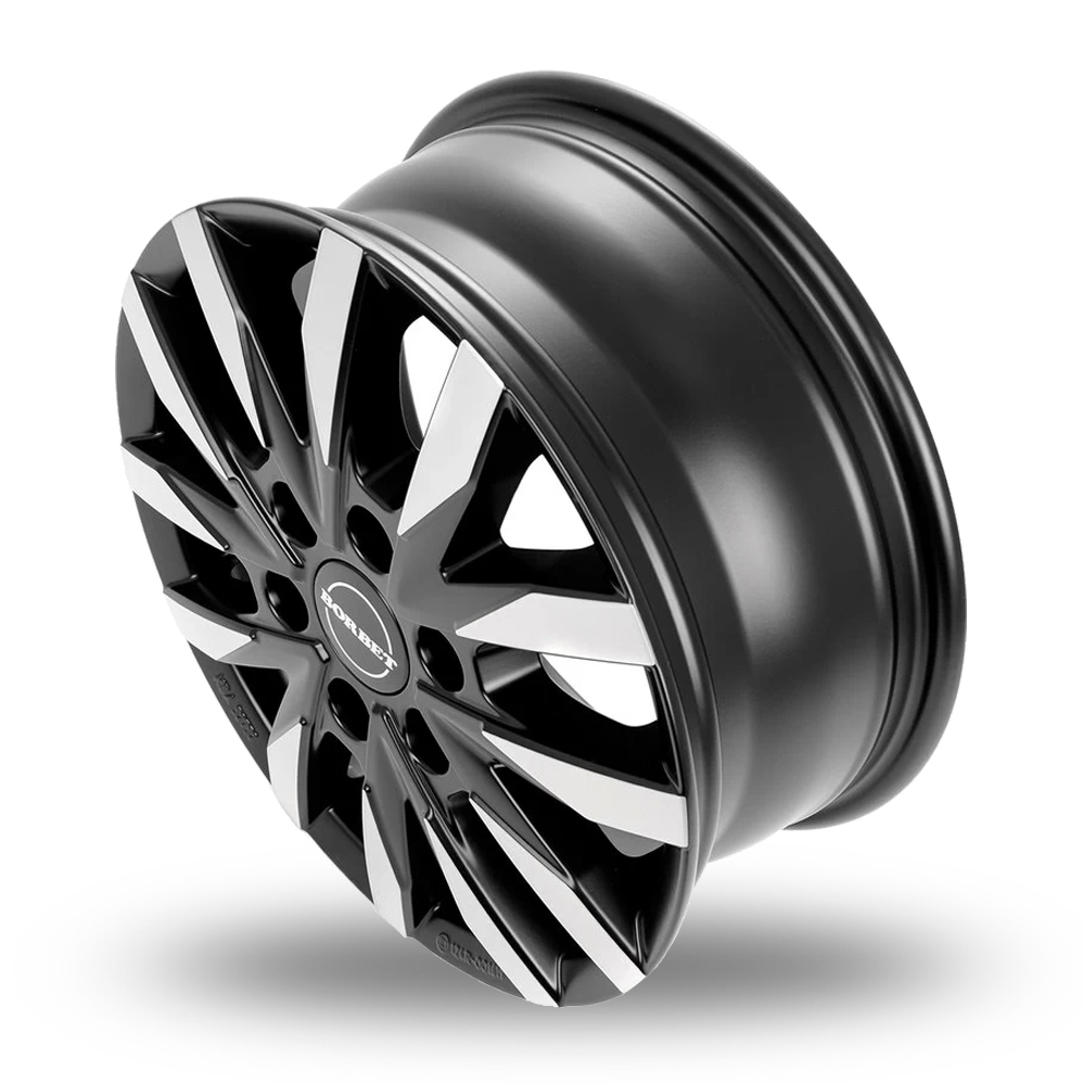 16" Borbet CW6 Matt Black Polished Alloy Wheels