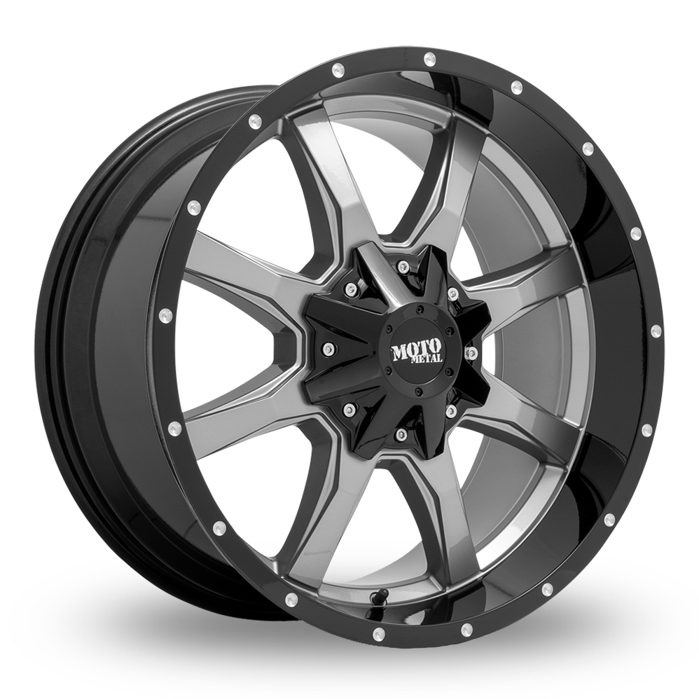 Moto Metal MO970 (USA Warehouse) Gloss Gray Center With Gloss Black Lip Alloy Wheels