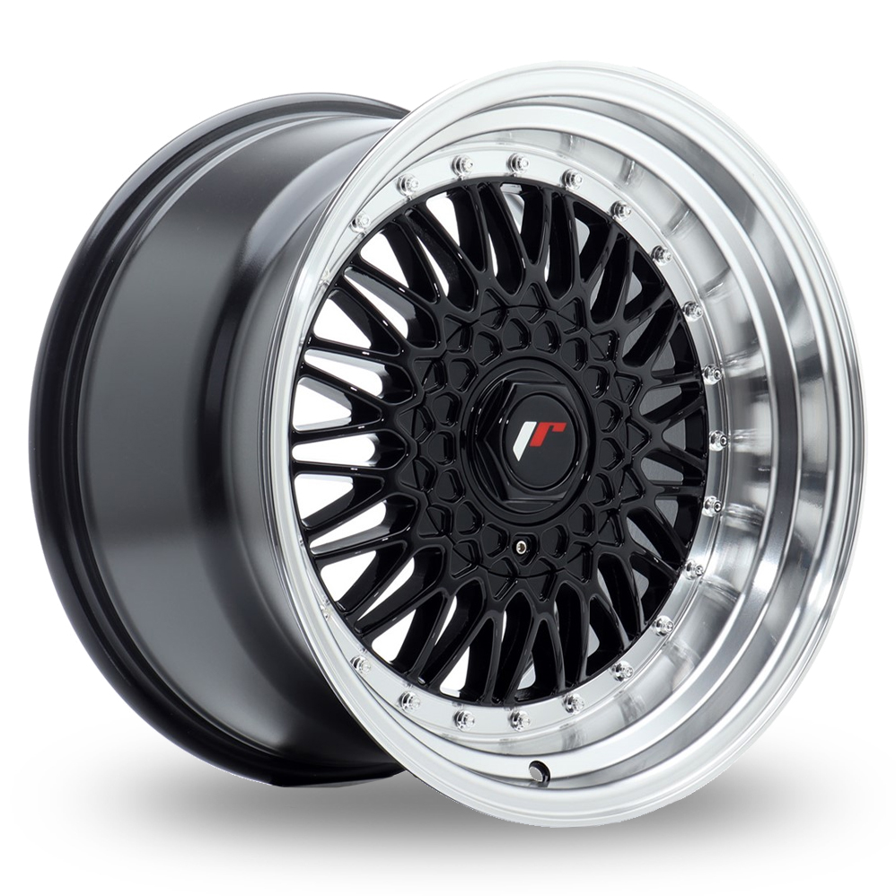 Japan Racing JR9 (10x17) (Custom Fitment) Gloss Black Machined Lip Alloy Wheels