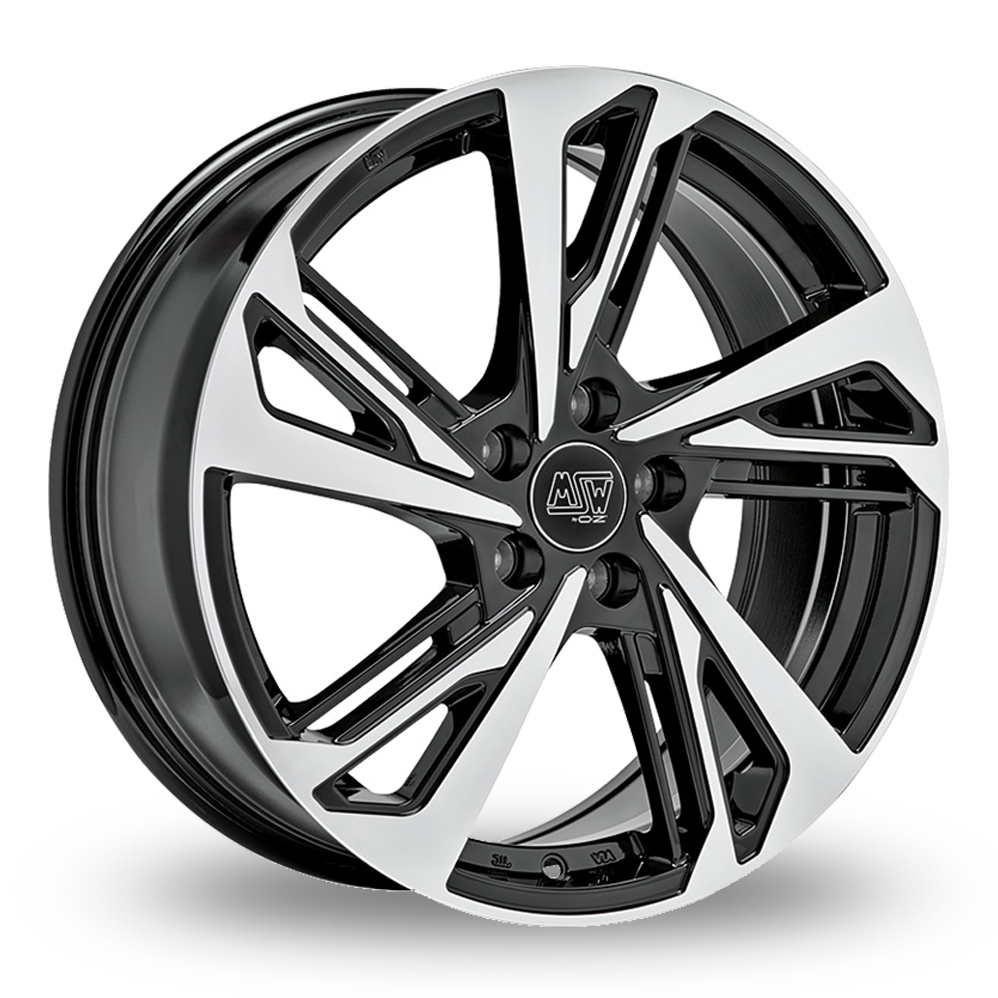 MSW (by OZ) 60 Gloss Black Polished Alloy Wheels