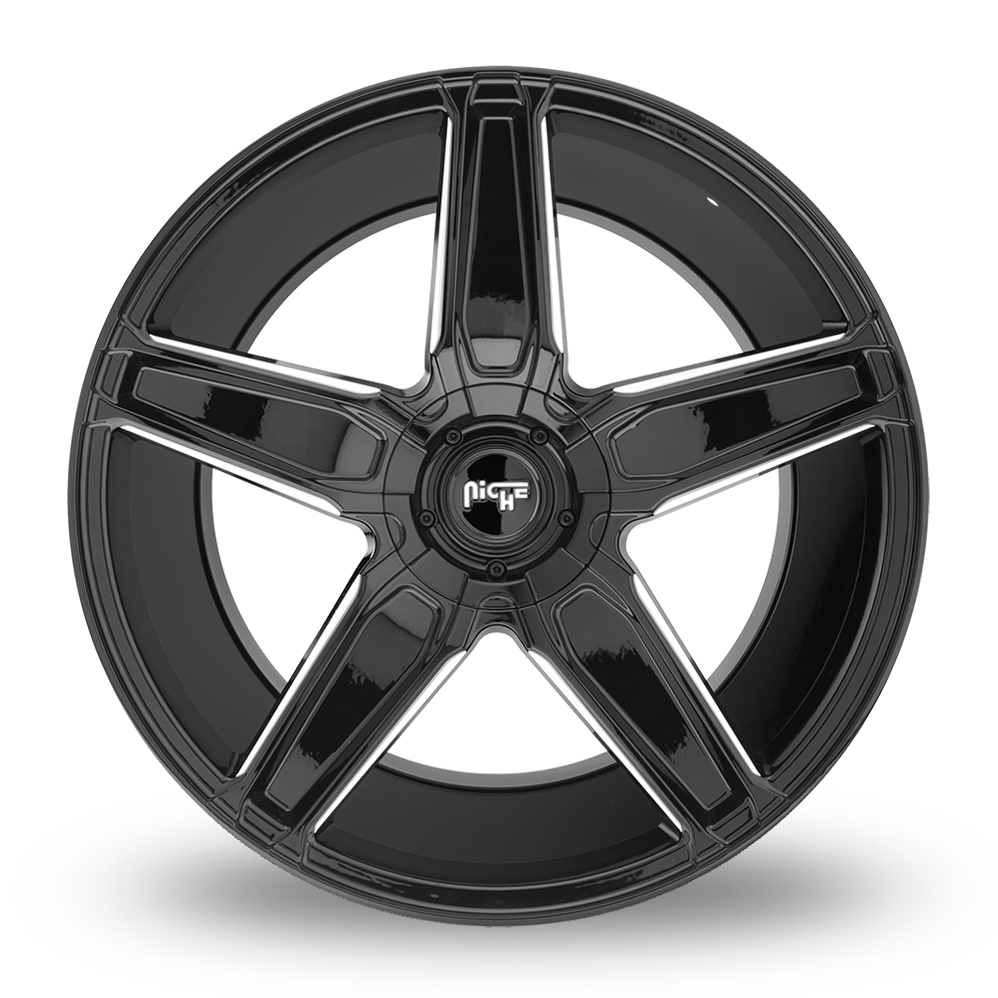 20" Niche M180 Cannes Gloss Black Milled Alloy Wheels