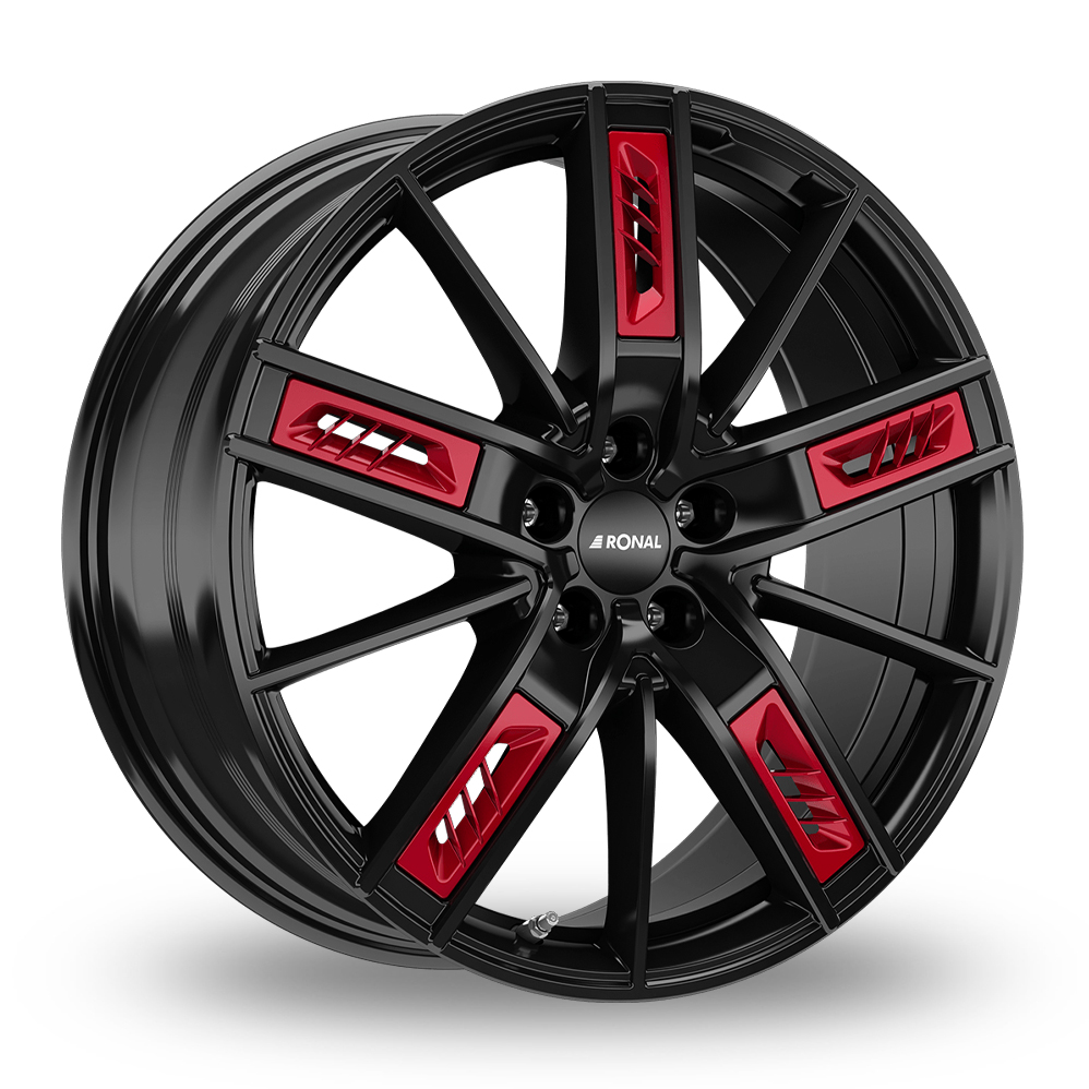 8.5x20 5x112 ET30 Ronal R67 RED Right (Jetblack) (76.0cb) (800kg Load) (DE) Alloy Wheels