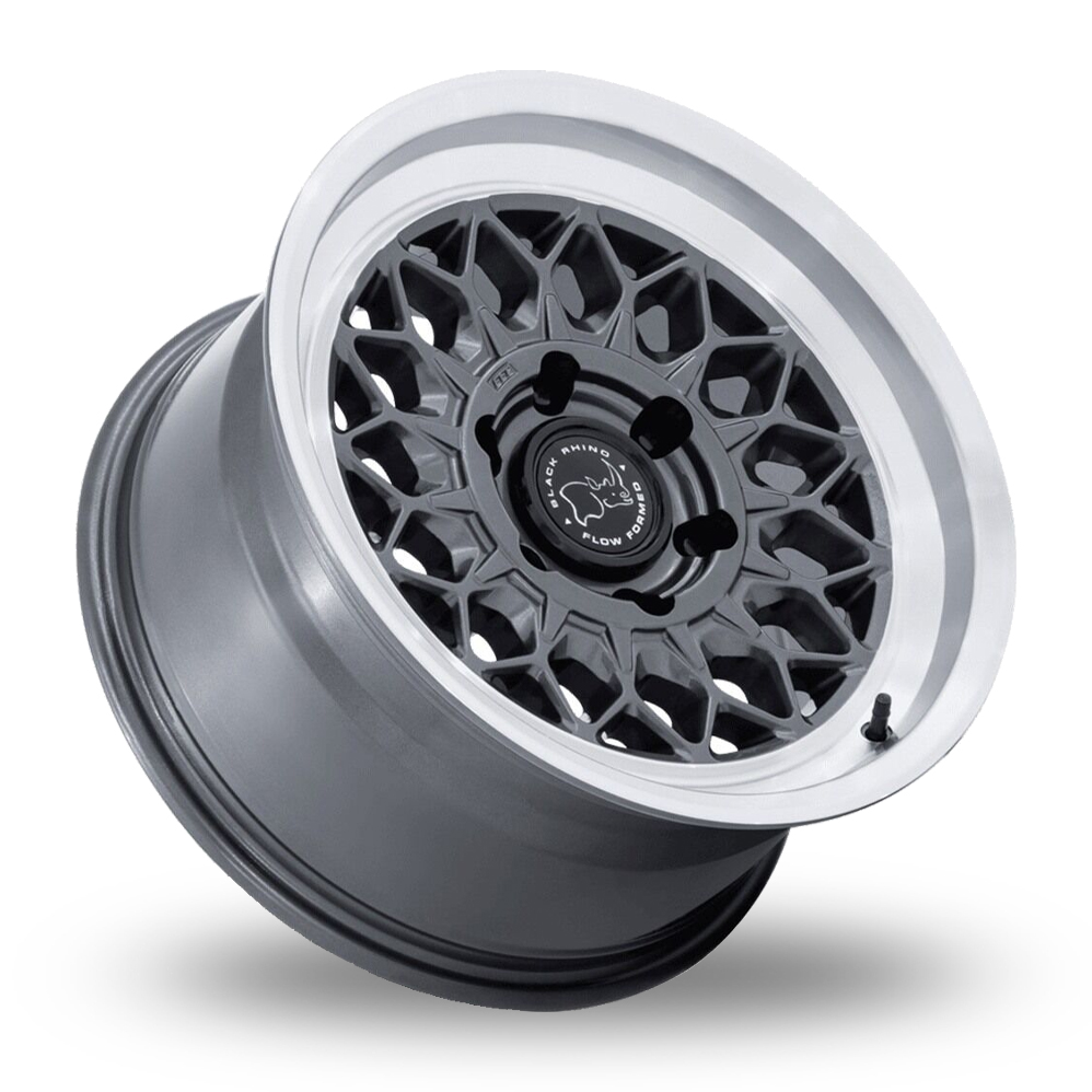 17" Black Rhino BR034 Graz (USA Warehouse) Gloss Gunmetal Polished Alloy Wheels