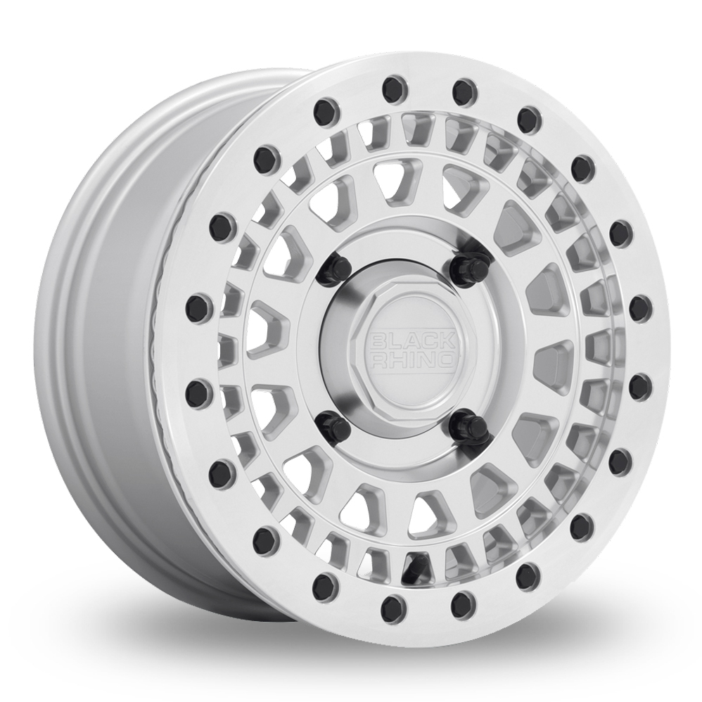 Black Rhino Parker UTV Beadlock (USA Warehouse) Silver With Mirror Cut Face Alloy Wheels