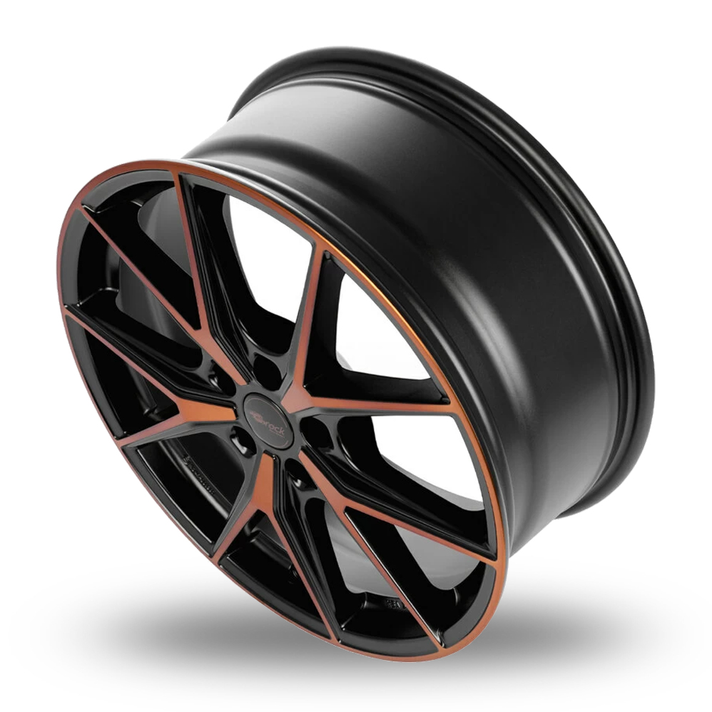 19" Brock B40 Matt Black Orange Alloy Wheels