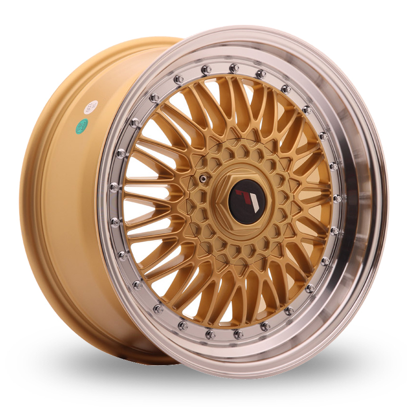 17 Inch Japan Racing JR9 (10x17) (Custom Fitment) Gold Machined Lip Alloy Wheels
