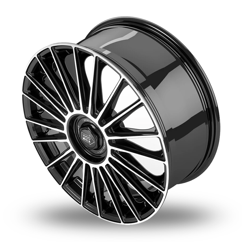20" Mille Miglia MM1022 Gloss Black Polished Alloy Wheels