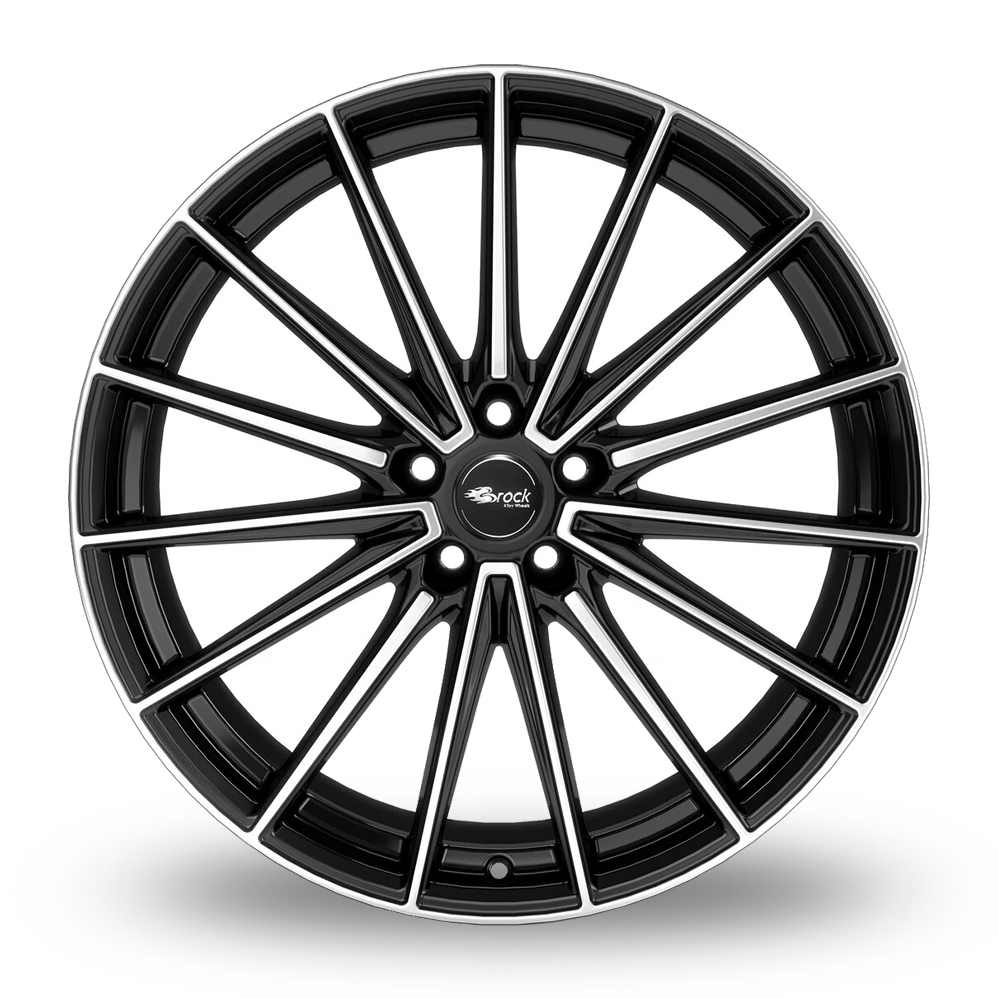 19" Brock B43 Gloss Black Polished Alloy Wheels