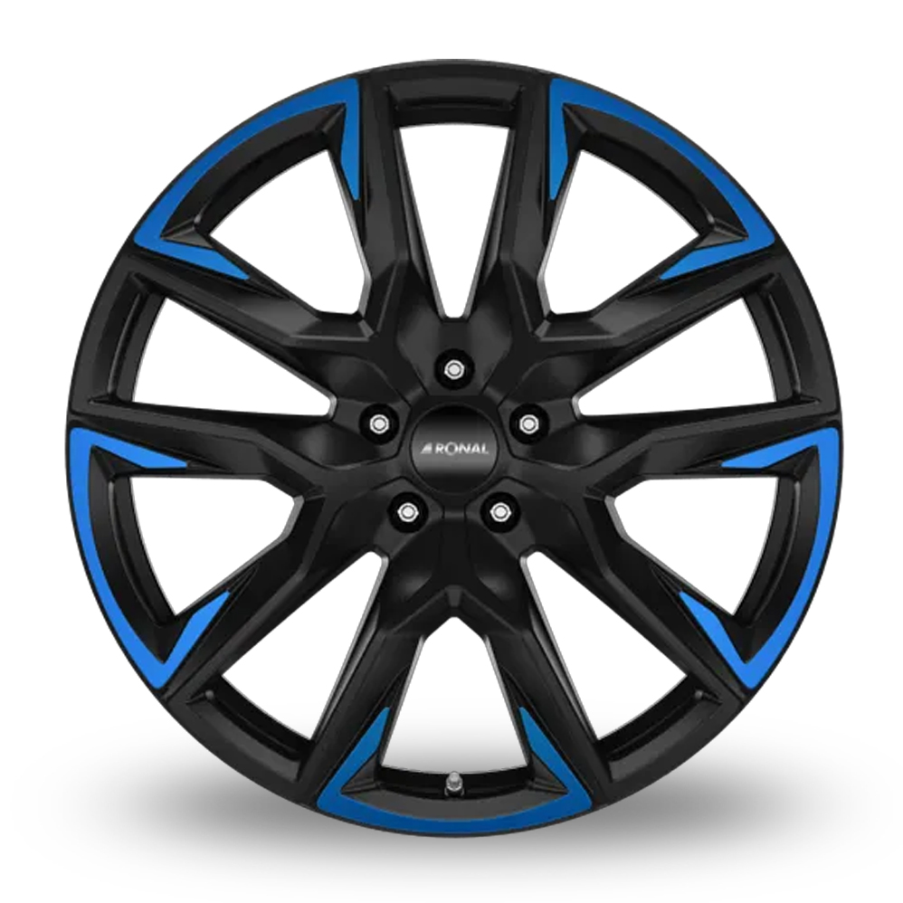 21" Ronal R71 Matt Black Matt Blue Alloy Wheels