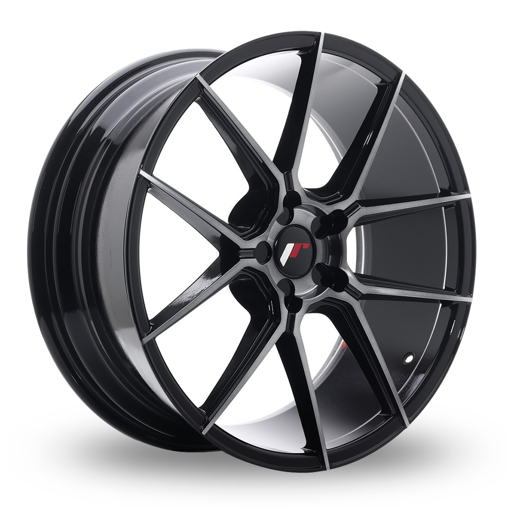 Japan Racing JR30 (8.5x20) (Custom Fitment) Black Machined Tinted Face Alloy Wheels
