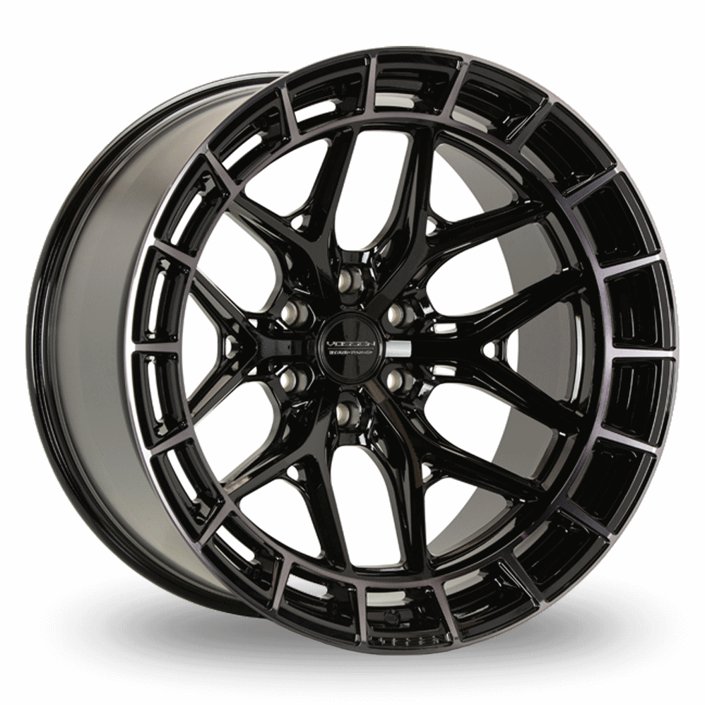 22" Vossen HFX-1 (10x22) (Super Deep Concave) Double Tinted Gloss Black Alloy Wheels
