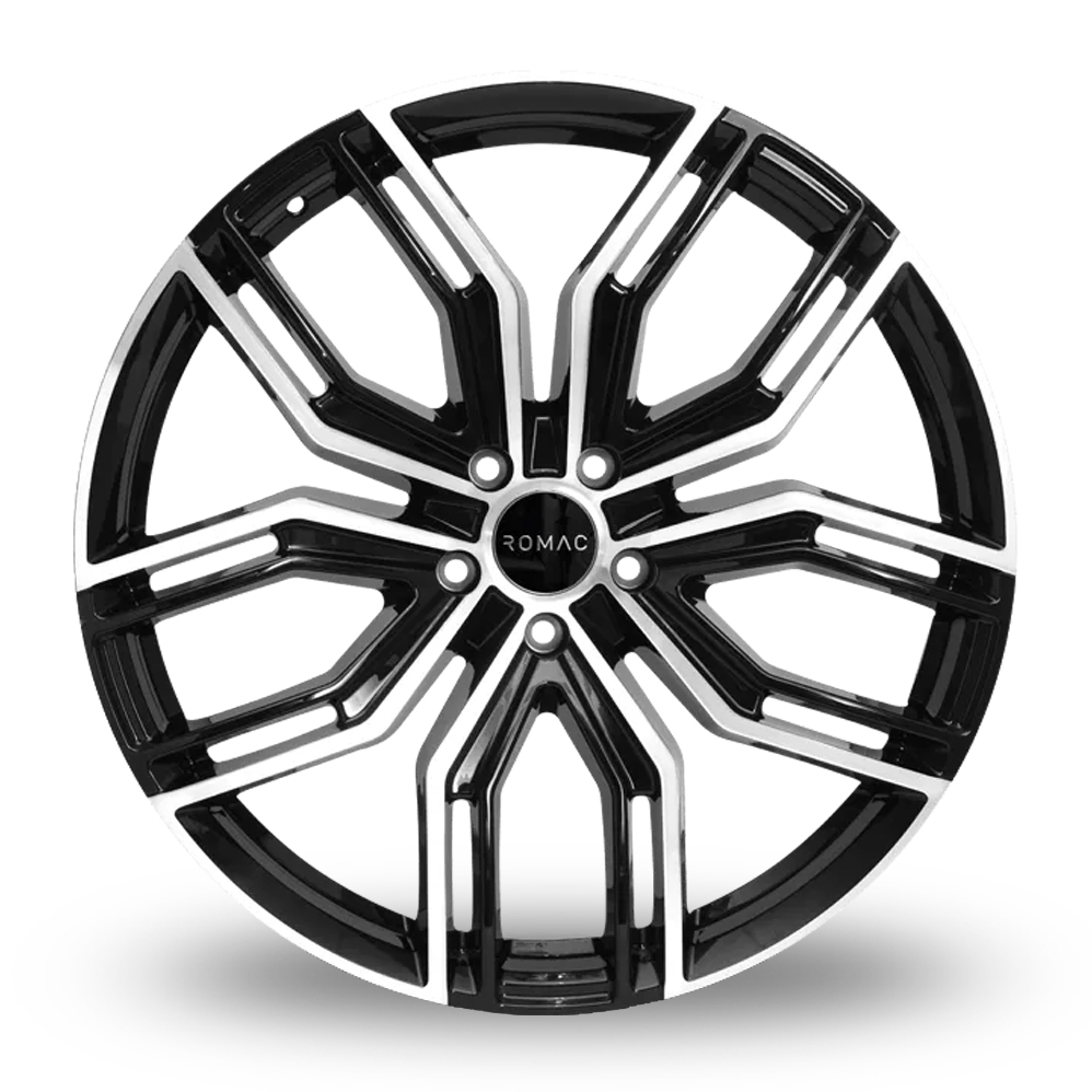 22" Romac Catalina Black Polished Alloy Wheels