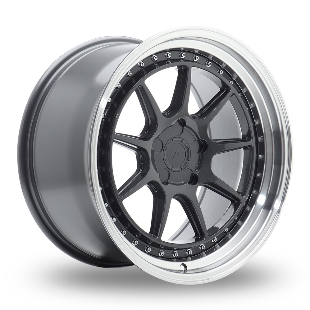 Japan Racing JR47 (9.5x18) (Custom Fitment) Hyper Grey Machined Lip Alloy Wheels