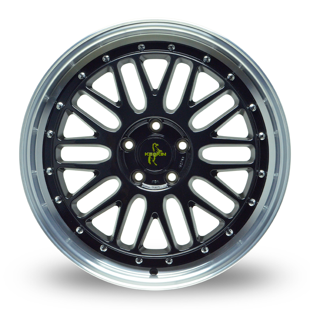 20" Keskin Tuning KT22 Black Polished Lip Alloy Wheels