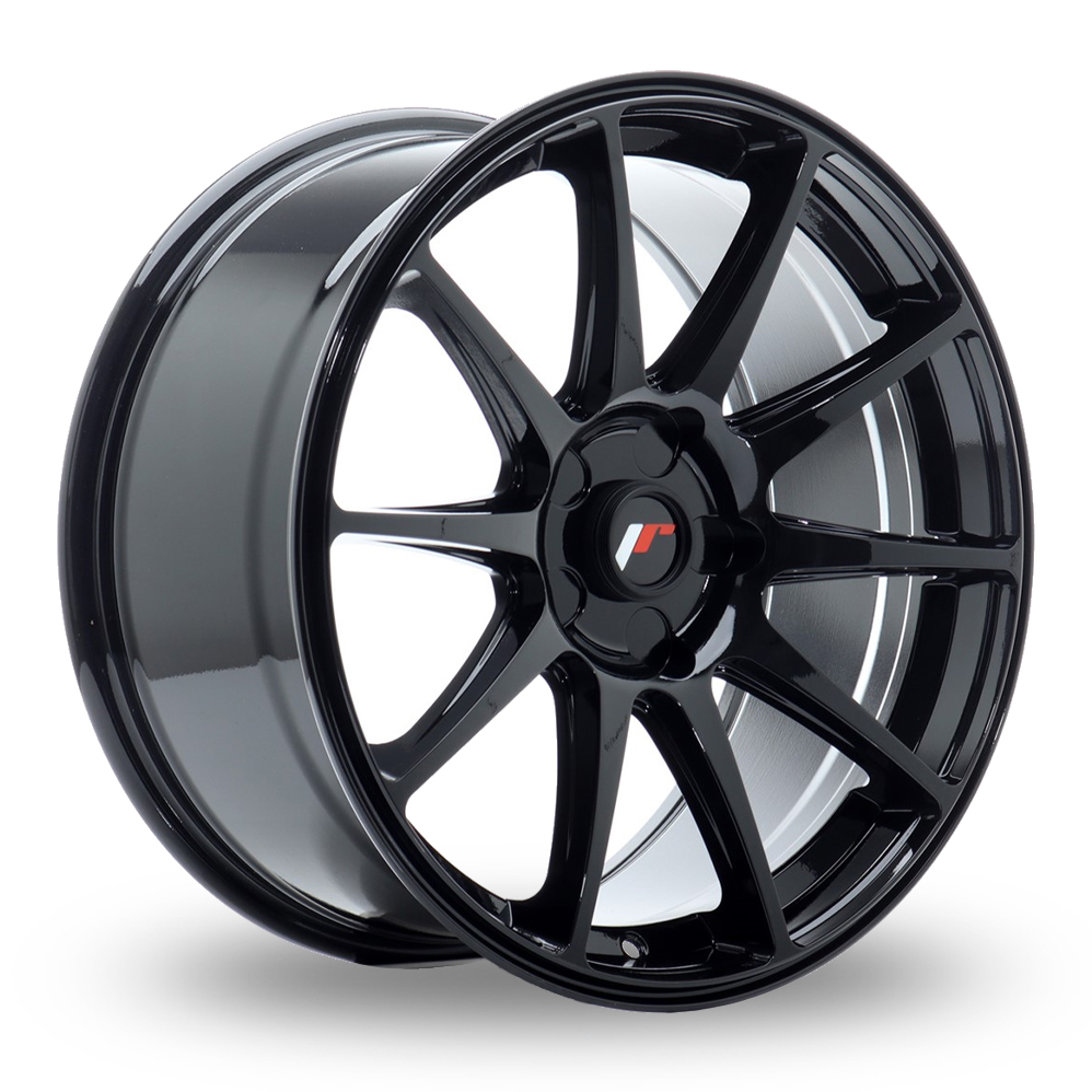 Japan Racing JR11 (8.5x18) (Custom Fitment) Gloss Black Alloy Wheels