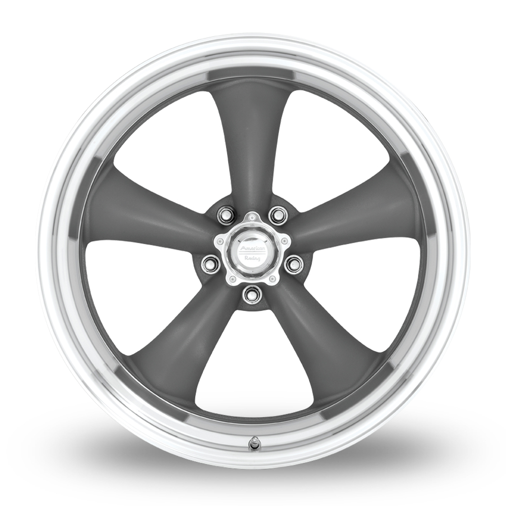 16" American Racing Vintage VN215 Classic Torq Thrust II Mag Gray With Machined Lip Alloy Wheels