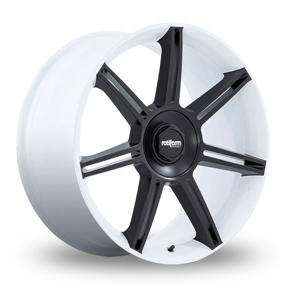 Rotiform FRA (USA Warehouse) Gloss White With M Black Spokes Alloy Wheels