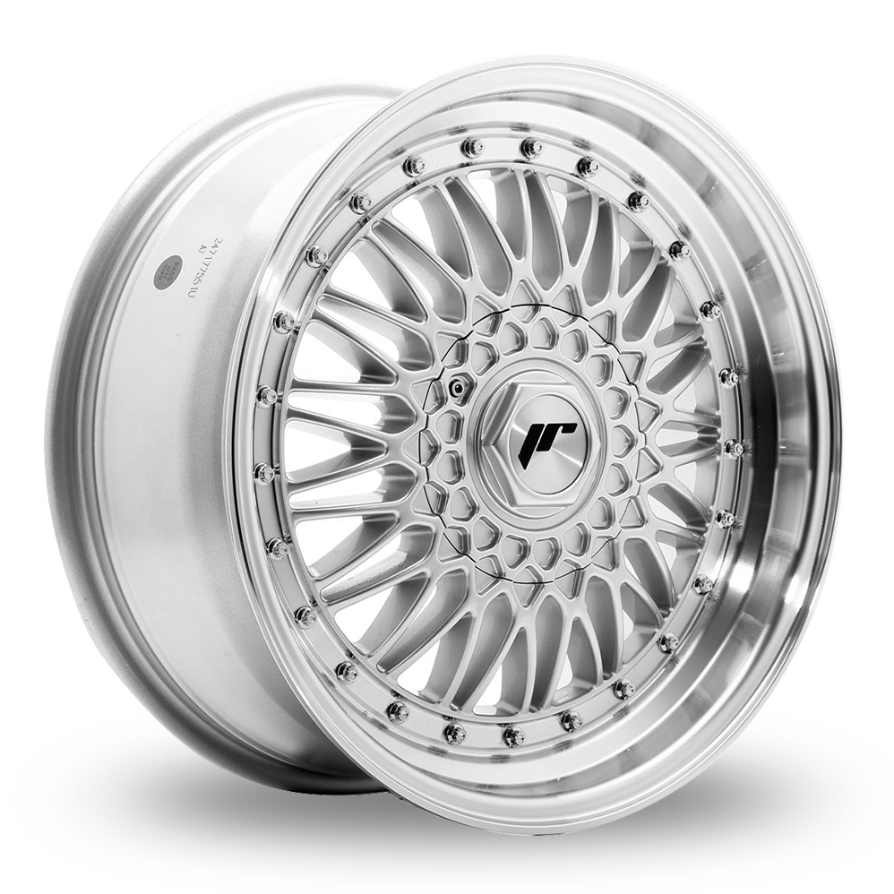 Japan Racing JR9 (7x15) Silver Machined Lip & Silver Rivets Alloy Wheels
