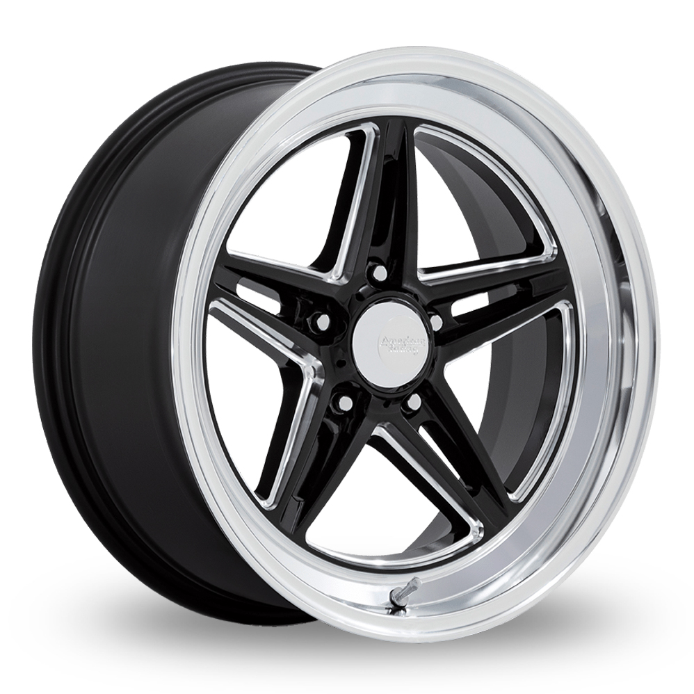 American Racing Vintage VN514 Groove (EU Warehouse) Gloss Black With Diamond Cut Lip Alloy Wheels