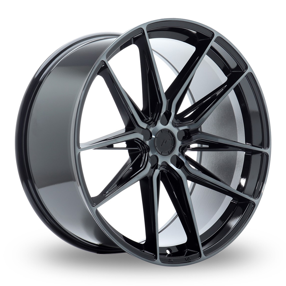 Japan Racing JR44 (10.5x22) (Custom Fitment) Black Machined Tinted Face Alloy Wheels
