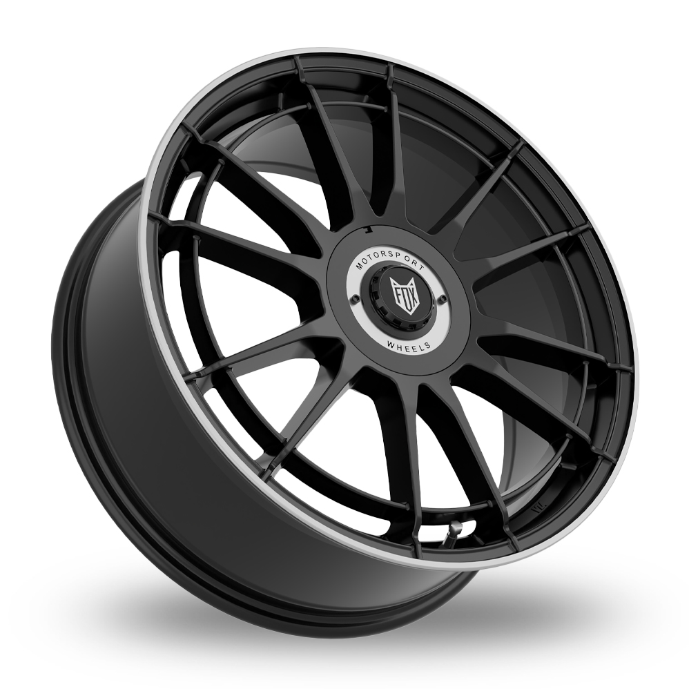 17" Fox Racing VR4 Satin Black Polished Lip Alloy Wheels