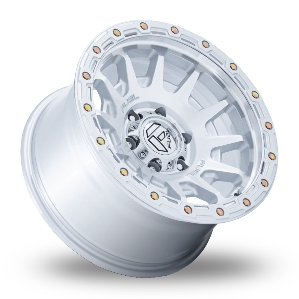 18" Fuel Off-Road FC884 Fortress Gloss Silver With Machined Face Alloy Wheels