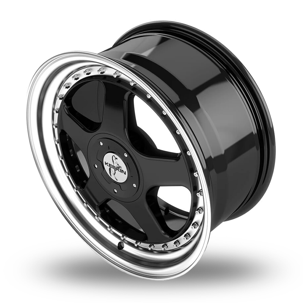 18" Keskin Tuning KT1 Black Polished Lip Alloy Wheels