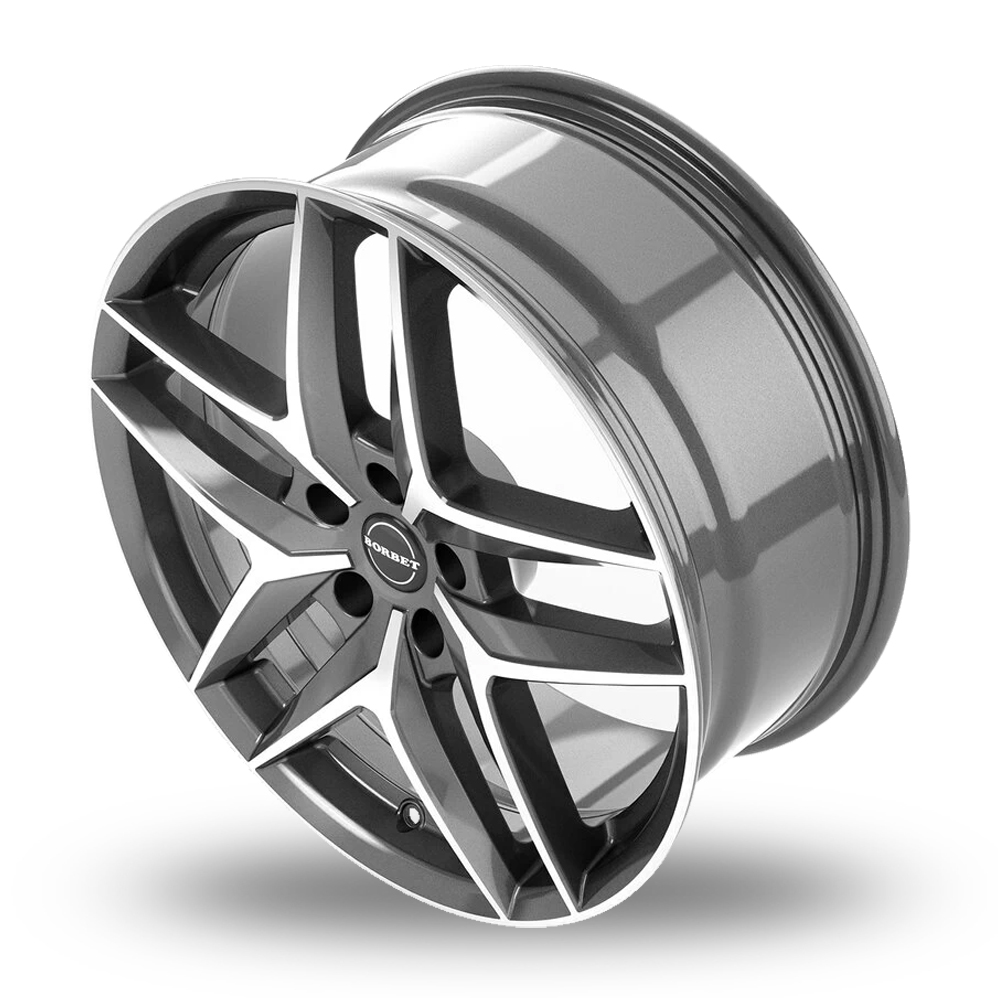 18" Borbet Z Gloss Anthracite Polished Alloy Wheels