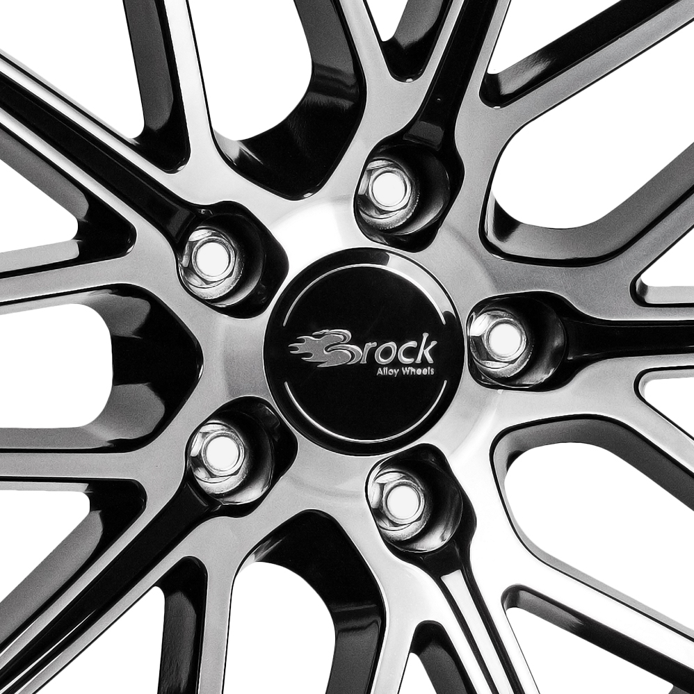 19" Brock B34 Gloss Black Polished Alloy Wheels