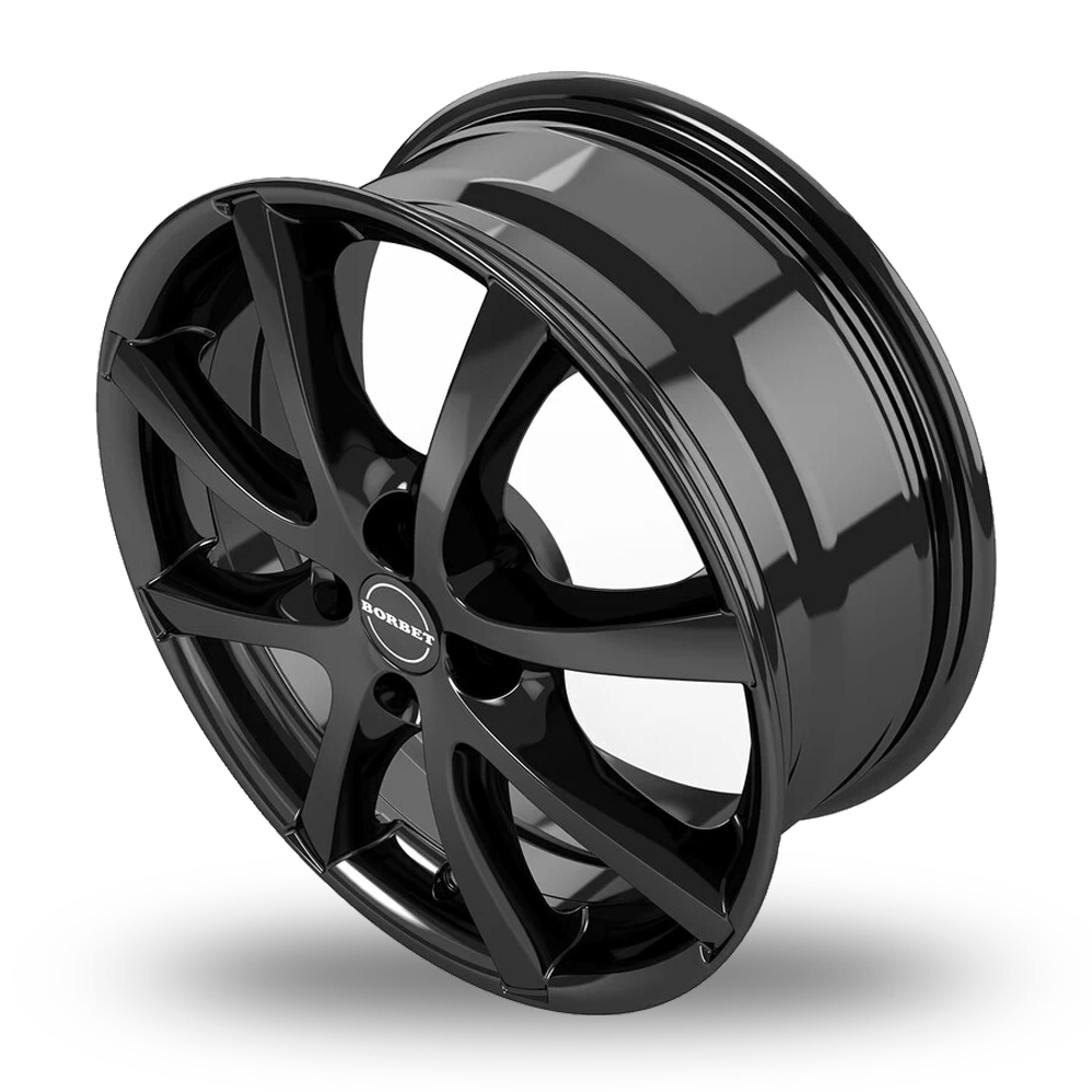 14" Borbet LV4 Gloss Black Alloy Wheels