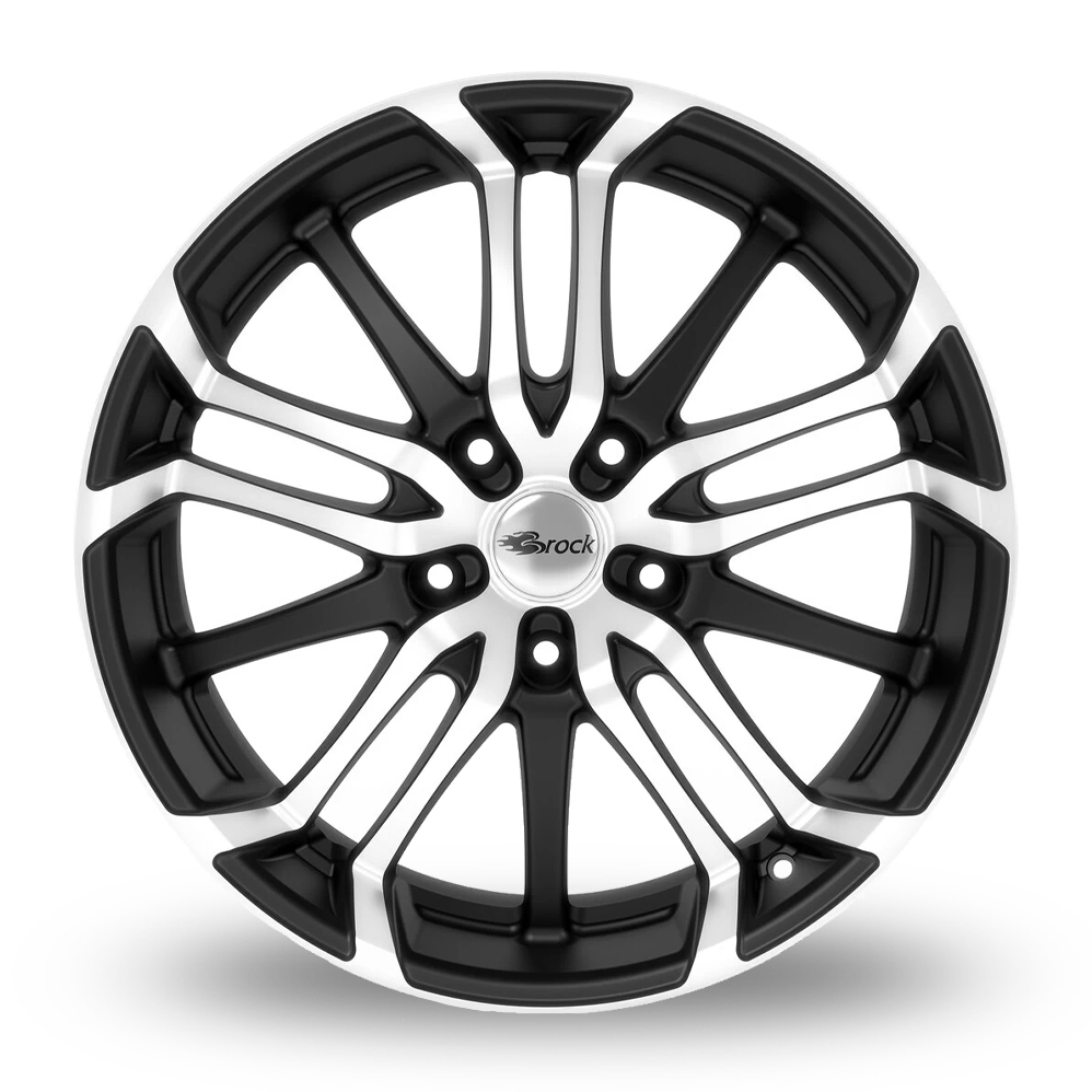 19" Brock B26 Matt Black Polished Alloy Wheels