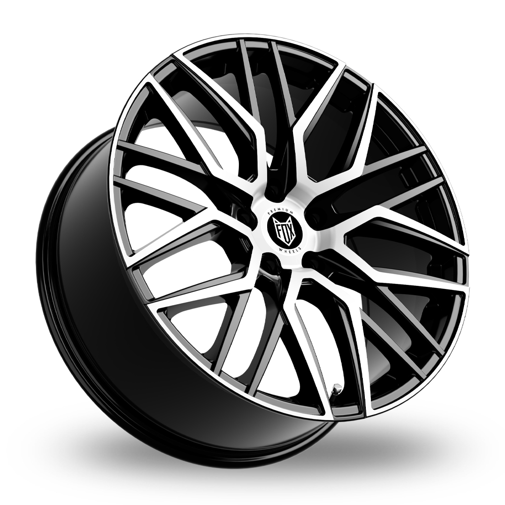 18" Fox Racing BMA Gloss Black Polished Alloy Wheels