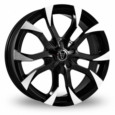 16 Inch Wolfrace Assassin Black Polished Alloy Wheels
