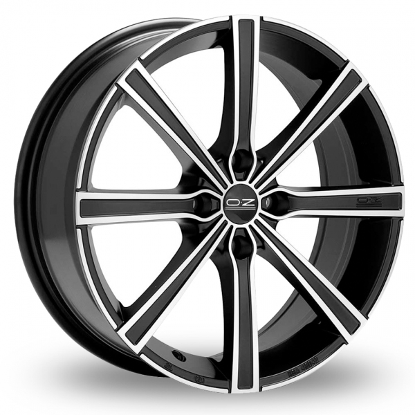 17 Inch OZ Racing Lounge 8 Black Polished Alloy Wheels